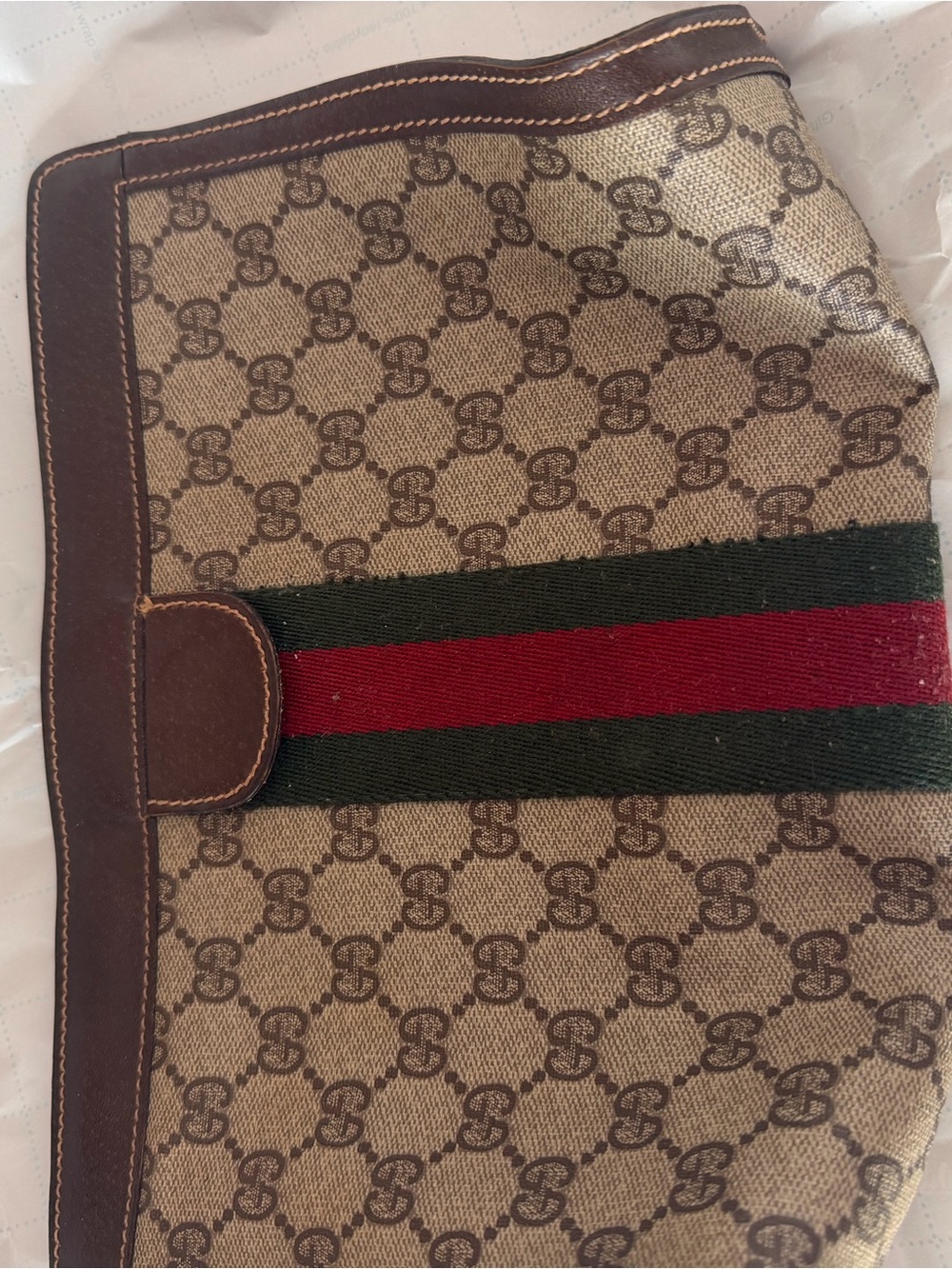 Gucci Brown & Tan GG Canvas Card Holder with Leather Trim - Picture 8 of 8